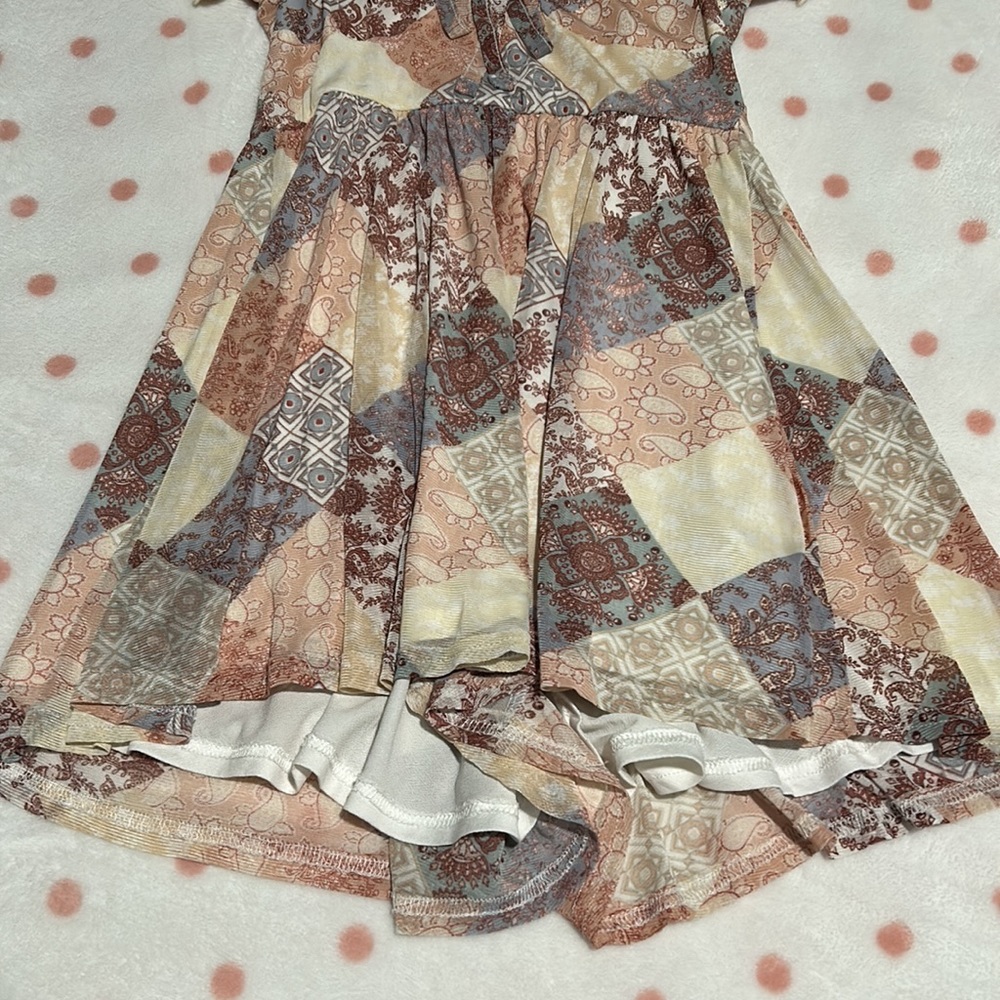 NWOT Urban Outfitters Paisley Patchwork Mesh Romper - Picture 3 of 4